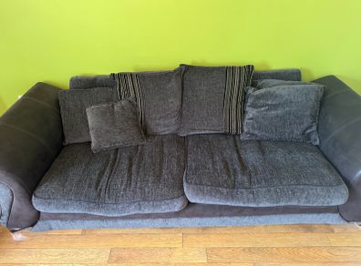 Large Grey 3-Seater Sofa and Matching Armchair, Very Comfortable,  Oranmore