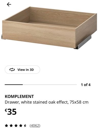 3 Ikea Komplement Drawers