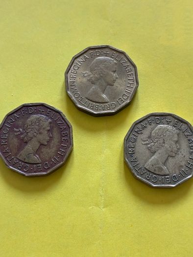 UK Three Pence- 1953/1962/1967