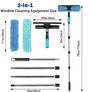 Window Cleaning Equipment with Extension Pole 70in 180 Rotatable Squeegee & Microfiber Scrubber,176cm Professional Window Cleaning Kit for High Windows, Shower Glass, Car and Mirror Image 2