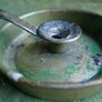 Vintage Green Enamel Candle Holder Image 3