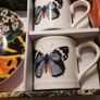 Magpie Biologica Ceramic Butterfly Espresso Set - 2 cups and matching saucers - Brand new Image 3