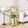 4-Tier Liquor Cabinet with wheels,Wine Rack Freestanding Floor, Bar Cart for Liquor Whiskey Wine,Versatile Wine Bottle Display Shelf,Mini Bar for Home Living Room,White Image 7