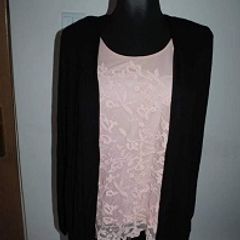 Anne Weyburn La Redoute black cover up with pink lace top size UK14/16 EU42/44 Postage included