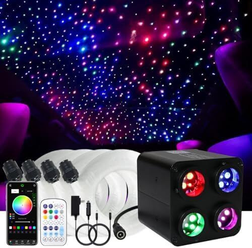 36W 4-Color RGBW Twinkle Fiber Optic Starlight Headliner Kit