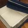 Navy Grey Velvet Ottoman with storage Image 2