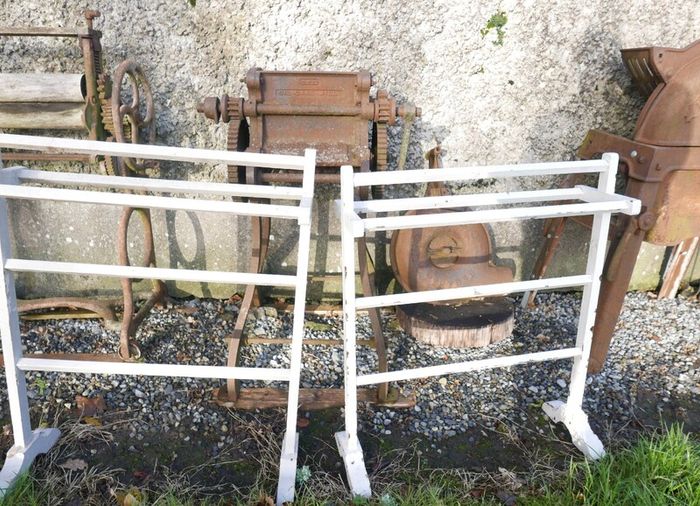 Vintage 19th Century White Painted Mahogany Towel Stand, C1880 (30 each)