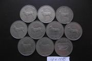 10 Irish coins@1 Pound (1990)