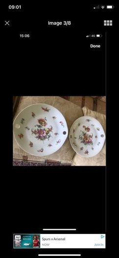 Antique Hand Painted Meissen Plate Set