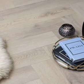 Herringbone LVT Flooring - Belmont Oak 60x12.5cm