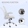Mesh Office Chair, Computer Desk Chair with Flip-up Armrests, Lumbar Back Support and Swivel Wheels, White Image 4