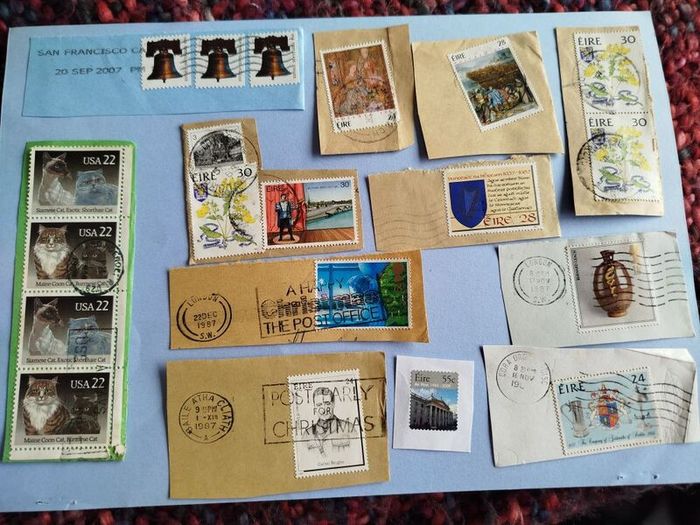 Vintage Irish & International Stamp Lot - 1980s/2000s (Inc. Cats & History)
