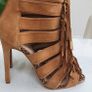 RIVER ISLAND tan fringed high heels Sz 4 UK - Bnwt Rrp 100 Image 2
