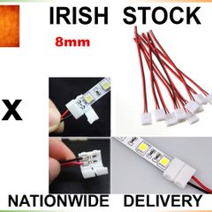 2 Pin 8mm PCB Connector Cable Adapter RGB 3528 5050 LED Strip Light
