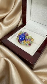 Silver Harry Ivens Vibrant Opal & Multi-Gemstone Statement Ring