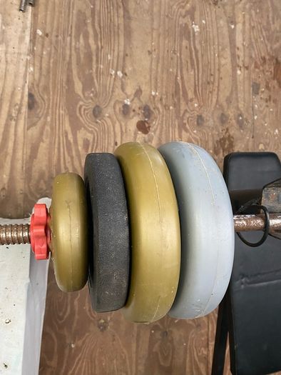 Multi-exercise Bench press with weights and accessories