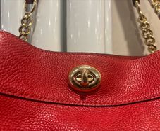 Coach Edie Turn-Lock Pebble New Leather Bag