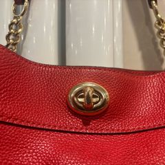 Coach Edie Turn-Lock Pebble New Leather Bag