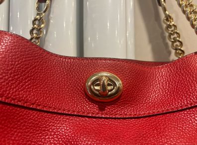 Coach Edie Turn-Lock Pebble New Leather Bag