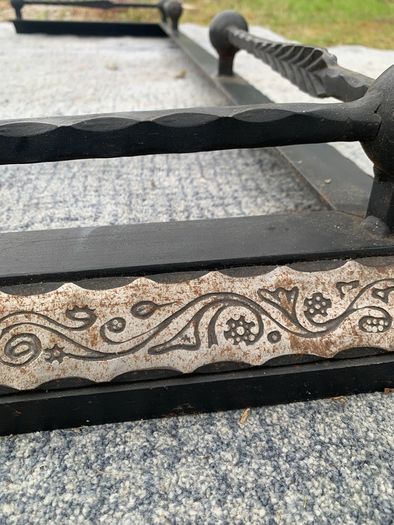Pair of Custom-Made Heavy Iron Fireplace Fenders