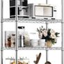 Height Adjustable Shelves,Heavy Duty Wire Pantry Shelving for Tool Sheds, Garage, and Storehouse,Metal,Chrome 4 tier,35 x 60 x 135.8 cm Image 7
