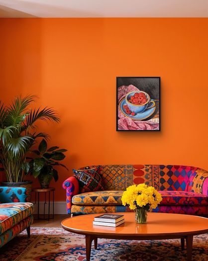 Raspberry Delight - oil painting | Framed