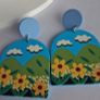 Clouds Over Sunflower Arch Earrings Image 5