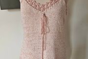 Vintage 1990s Y2K Claire Kennedy knit lace camisole vest top romantic pink M L summer
