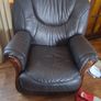 Leather 2 seater & 2 x 1 seaters. Image 4