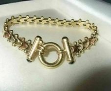 Vintage Hallmarked 9ct Gold - 3 Col' Gold Bracelet