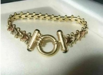 Vintage Hallmarked 9ct Gold - 3 Col' Gold Bracelet