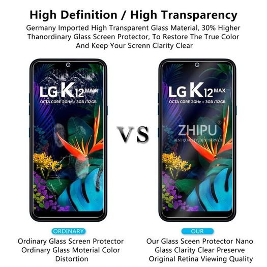 Tempered Glass For LG K12 MAX Glass Screen Protector 2.5D 9H Premium Tempered Glass For LG K12 MAX Protective Film