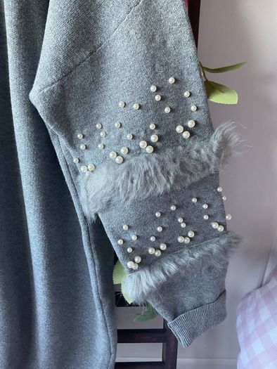 cardigan bnwt grey edge to edge cardigan size 10 embellished