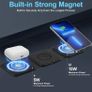 3-in-1 Foldable Magnetic Wireless Charger Station with 25W Adapter & Case, Fast Charger for iPhone 16/15/14/13/12, for Watch 10/9/Ultra2/Ultra/8/7/6/SE/5/4, for AirPods 4/3/2/Pro (Black) Image 5