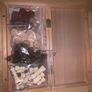 Wooden foldable chess set w checker pieces Image 8