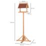 Wooden Bird Table, Bird Feeding Station Free Standing Feeder for Garden Outdoor 55 x 55 x 144cm Image 2