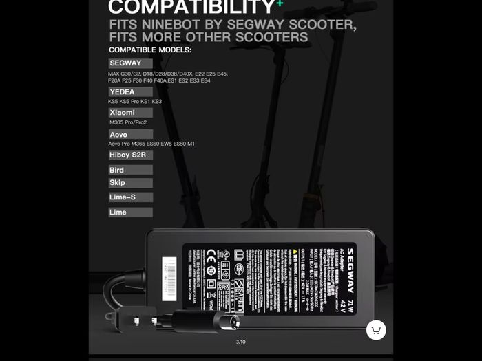 Segway Ninebot/Xiaomi Original Charger Electric EScooter/EBike