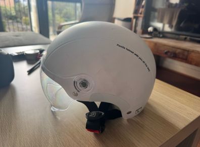 Adjustable bike/scooter helmet with visor
