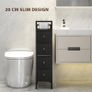 4 Drawer Fabric Dresser Chest of Drawers, Slim Storage Cabinet with Steel Frame for Small Spaces, Bedroom, Black4 Drawer Fabric Dresser Chest of Drawers, Slim Storage Cabinet with Steel Frame for Small Spaces, Bedroom, Black Image 4