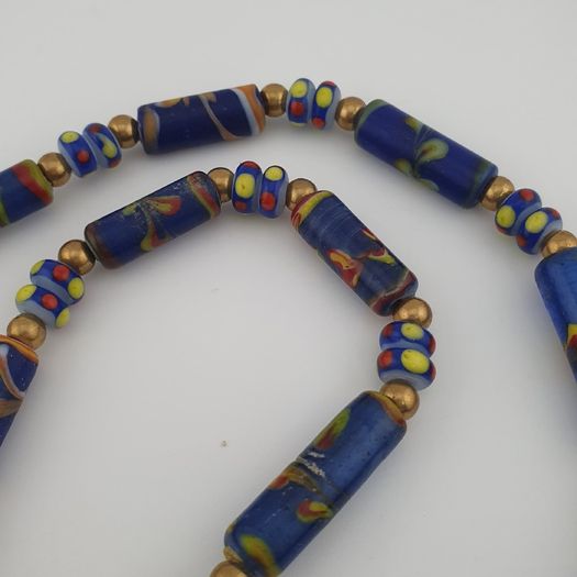 Vintage Venetian Style Floral Glass Beads Necklace