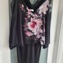 WALLIS Black floral cape layered dress Sz 12 Image 10