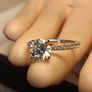 Rhodium Plated Sterling Silver 2ct  Moissanite Solitaire Ring Image 6