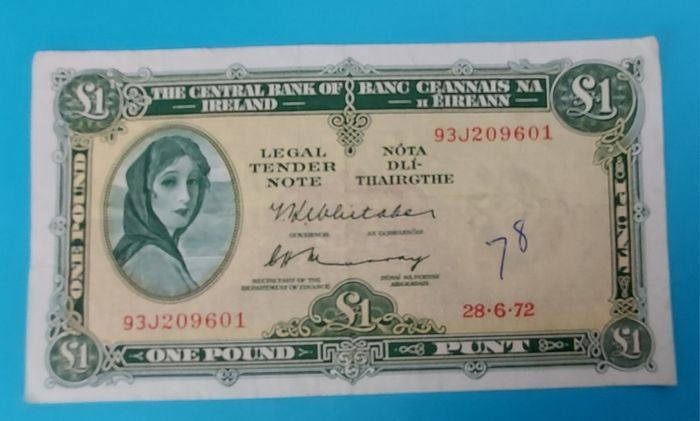 Irish 1970's 6 X Lavery One pound banknotes in Fine condition