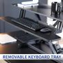107cm Electric Motor Desk Converter Height Adjustable Riser Sit to Stand Dual Monitor and Laptop Workstation with Wide Keyboard Tray Black DESK-VE42B Image 9