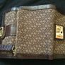 Brown DKNY leather and fabric bag and matching purse 100% genuine Image 5