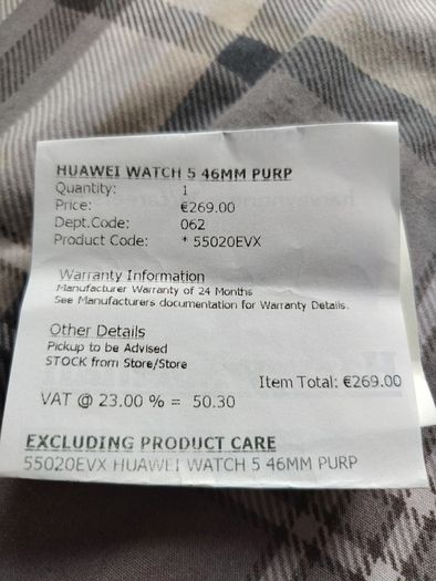Huawei Watch 5 Purple 46mm With Receipt