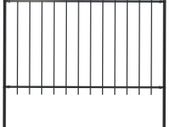 Garden Fence with Hoop Top Steel 1.7x1.2 m Black