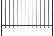 Garden Fence with Hoop Top Steel 1.7x1.2 m Black