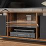 TV Cabinet, TV Stand, TV Shelf, Lowboard with Open Compartments, for Living Room, Entertainment Room, for TVs up to 55 inches, Industrial Design, Vintage Brown/Black Image 2