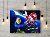 Personalised Super Mario Wall 3mm foamex board printed picture with your Name on it Super Mario wall board for kids room wall decor wall art picture